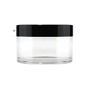 5ml - 300ml PET cilindro in plastica trasparente trasparente vaso per crema a parete singola ABS PP coperchio interno in PE con doppio tappo a vite (serie ZIN)