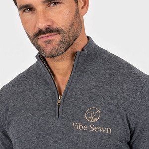 Pulls d'hiver pour hommes en gros, pulls décontractés à demi-zip pour hommes, vêtements d'hiver en tricot à demi-zip pour hommes - Product Image 3