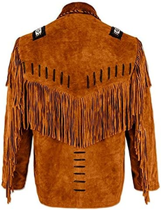 <b>Men</b>’s Designer Black Fringe Leather <b>Jacket</b> Western Cowboy <b>Suede</b> Coat with Tassels High Quality Custom Logo Fashion Outerwear - Product Image 4