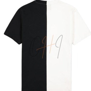 เสื้อยืดผู้ชายทรงโอเวอร์ไซส์ คอโอ ผ้าเจอร์ซีย์ ระบายอากาศได้ดี ลายไท-ได ทูโทน แยกสี ขาวดำ ตัดกัน ผ้าฝ้าย 100% - Product Image 1