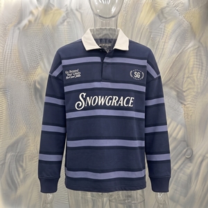 เสื้อเชิ้ตแขนยาวลายทาง Snowgrace คอปกแบบพับได้ ทรงปกติ ระบายอากาศได้ดี เสื้อกีฬาสำหรับผู้ชาย ทุกฤดูกาล - Product Image 3
