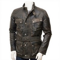 Jaket kulit Vintage kualitas tinggi pria, jaket kulit klasik pengendara sepeda motor, lapisan Poplin pangkas saku musim dingin