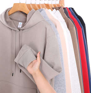 Sweat-shirts et hoodies pour hommes en molleton épais 100% coton uni, coupe ample, épaules tombantes, impression personnalisée du logo - Product Image 3