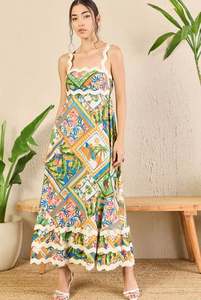 Robes maxi pour femmes, robes d'été personnalisées pour femmes, robes amples en coton et lin à imprimé floral, sans manches, confortables, décontractées, robes de plage à imprimé floral - Product Image 6