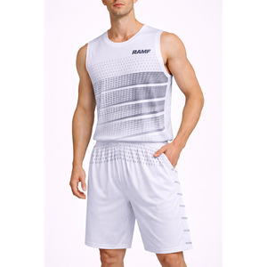 Camiseta de Baloncesto de Poliéster Sólido de Alta Calidad para Hombre, para Pedidos al por Mayor, Conjunto de Uniforme de Baloncesto Personalizado, Ropa de Entrenamiento sin Mangas - Product Image 3