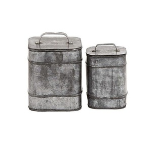 High Arrival <b>Set</b> Of 2 American Style Metal Food Storage Canister With Lid Finished For Kitchen Ware Food Storage Canister - Product Image 5