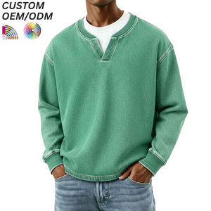 Sudadera Premium para Hombre, Cuello Redondo, Color Sólido, Bordado, 100% Algodón, Logotipo Personalizado, Soporte OEM ODM, Ropa al por Mayor - Product Image 1