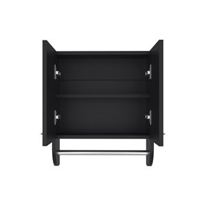 Armadietto per medicinali nero, 20,30 pollici di altezza, con doppia anta e due ripiani, portasciugamani con soluzione di archiviazione - Product Image 4