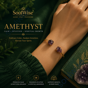 Double Cuff Brass Raw <b>Amethyst</b> Bohemia Style Bangles/Kadde-Gift - Product Image 2