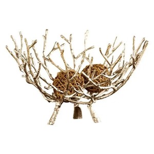 <b>High</b> Quality Hand Textured Stainless Steel & Brass Fruit Bowl Metal Decorative Fruit Bowl For <b>Kitchen</b> Counter <b>Table</b> Centerpiece - Product Image 5