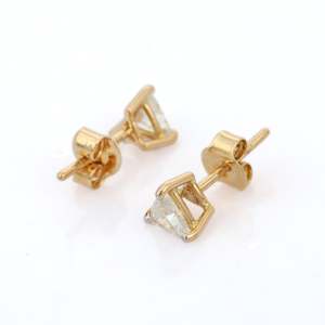 14K White Gold <b>Emerald</b> Cut Diamond <b>Stud</b> <b>Earrings</b> for Mom IGI Certified VS1 - Product Image 4