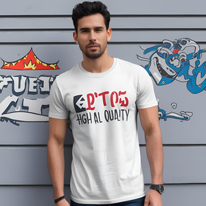 T-shirt formel pour homme à col roulé et manches courtes, 100 % coton, imprimé sérigraphié et brodé, écologique et respirant - Product Image 2