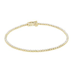 Pulsera de tenis de oro amarillo para mujer con diamantes de corte redondo de 0.85 ct, engaste en canal, clásica para uso diario - Product Image 1
