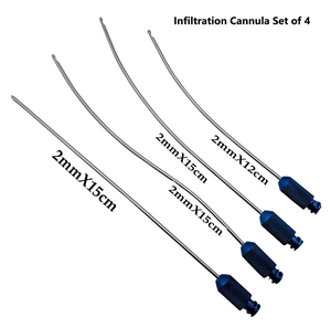 Cánula de Infiltración Curva Premium con Cierre Luer, Cánula Tumescente de Acero Inoxidable de Grado Quirúrgico para Áreas Contorneadas - Product Image 1