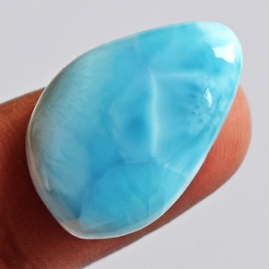 Nouvelles pierres précieuses naturelles de qualité supérieure, 100% Larimar, forme poire, cabochon, pierres brutes, polies, pour la fabrication de bijoux. - Product Image 4
