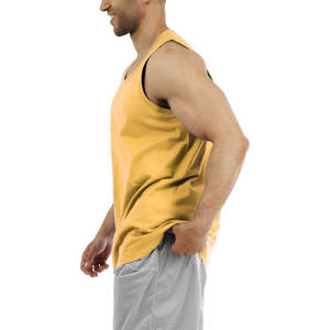 Débardeur de sport jaune pour hommes, idéal pour la musculation et le fitness, maillot de corps sans manches pour la gym - Product Image 3