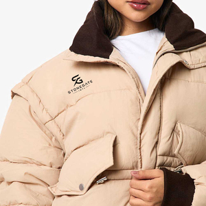 Chaqueta Acolchada de Moda para Mujer, Abrigo de Invierno Cálido con Capucha, Cortavientos, Color Sólido, Ligero, Nuevo, de Alta Calidad, con Logotipo, 2026 - Product Image 6