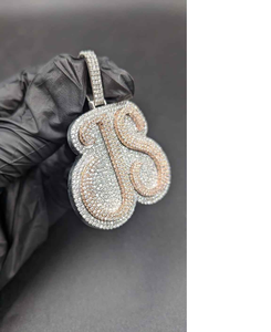 Moissanite <b>Silver</b> <b>Initial</b> Letter B Pendant Hip Hop Iced Out Two Tone Statement <b>Necklace</b> Luxury Bling Jewelry Gift For Men - Product Image 3