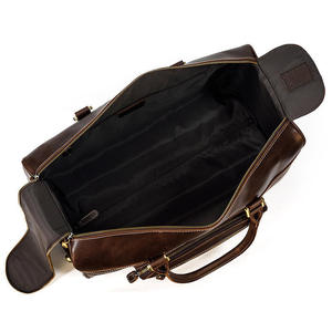 Wholesale Custom Logo Rolling Leather Duffel <b>Bag</b> <b>Wheeled</b> Trolley <b>Travel</b> Luggage Vintage Brown Suitcases Holdall <b>Bags</b> - Product Image 2