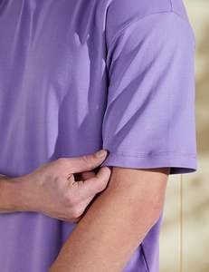 Fashion Wholesale Blank Oversize TShirt High Quality Plus Size Loose Drop Shoulder <b>Purple</b> Color Soft Cotton Plain T-<b>shirt</b> Adults - Product Image 3