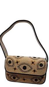 Bolso de Lona Bordado a Mano, Forma Rectangular con Diseño de Ojo, Hecho con Hilo de Algodón - Product Image 3