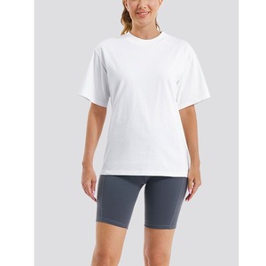 High Quality Women Men's Short Sleeve Custom Embroidery Logo Eco-Friendly Breathable <b>Combed</b> Cotton Heavyweight T-Shirt Plus Size - Product Image 4