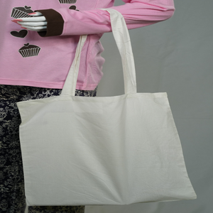 Sac fourre-tout écologique en coton biologique 100% uni, réutilisable, avec fermeture éclair, design personnalisé, couleur unie, pour femme, style musical, faible MOQ - Product Image 4