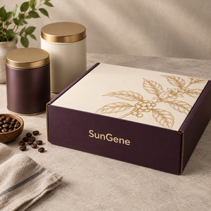Emballage en boîte de conserve pour café gourmet SunGene dans une boîte d'expédition en carton ondulé imprimé - Product Image 1