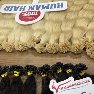 Precio al por mayor Color Rubio Punta plana Extensiones de cabello humano 100% mejor calidad sin desprendimiento sin enredos muy sedoso gran stock - Product Image 5