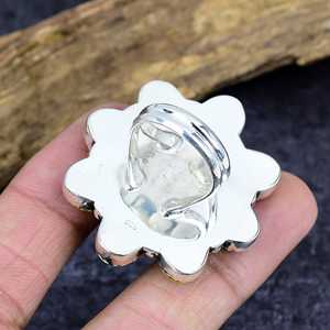 Anillo de Dalia Amarilla y Turquesa, Plata de Ley Oxidada, Joyería Floral, Hecho a Mano, Estilo Boho, Regalo para Ella - Product Image 2