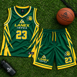Tenues de basketball personnalisées haut de gamme OEM pour hommes et jeunes – Maillots sans manches et shorts assortis en tissu respirant pour équipes sportives - Product Image 6