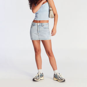 กระโปรงยีนส์ผู้หญิงสไตล์ลำลอง ระบายอากาศได้ดี สีพื้น ผ้าฝ้าย 100% แฟชั่นทันสมัย ใส่ได้ทุกวัน - Product Image 3