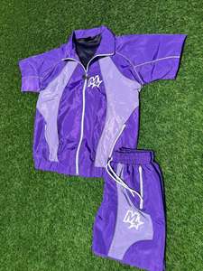High Quality Streetwear Men Tracksuit Set <b>Light</b> Print Embroidery Nylon Jacket and Nylon Shorts Two Piece Set for Men - Product Image 6