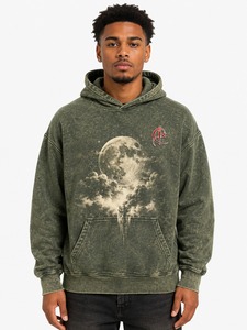 Sweat à capuche personnalisé en gros pour garçons, en tissu épais délavé, respirant et à séchage rapide, pour hommes, effet délavé à l'acide - Product Image 1
