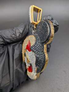 Iced Out Moissanite <b>Mouse</b> Face Pendant Hip Hop Party Charm With 925 Silver Round Cut Diamond Fine Jewelry Pendants & Charms - Product Image 2