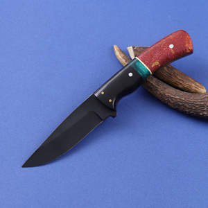 Couteau de camping Skinner à lame fixe en acier au carbone, revêtement poudré, bord biseauté, pointe tombante, 8,5 pouces, résine de qualité industrielle - Product Image 4