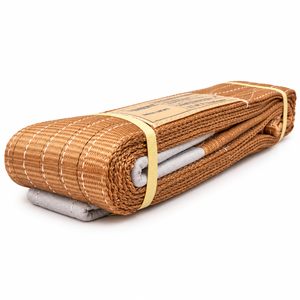Provina Eslinga de correa de poliéster marrón confiable 6000Kg Capacidad 8:1 Factor DE SEGURIDAD Longitud personalizable para manejar remolque - Product Image 1
