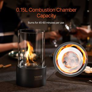 เตาไฟแบบพกพาขนาด 6 นิ้ว ทำจากโลหะ สำหรับตกแต่งภายในและภายนอกอาคาร ใช้แอลกอฮอล์ พร้อมฝาแก้ว สำหรับทำขนม S'mores - Product Image 3