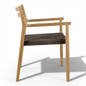 Silla de Comedor Moderna Escandinava de Madera de Teca Sólida con Asiento de Cuerda Tejida a Mano, Sillón para Jardín, Patio, Interior, Muebles de Restaurante - Product Image 3