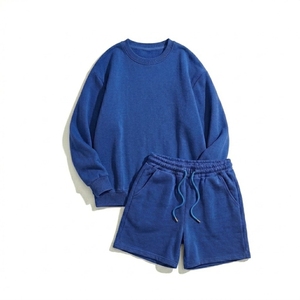 Ensemble 2 pièces surdimensionné pour femme : sweat-shirt et short, col rond, coupe ample, couleur unie, en molleton, tenue décontractée pour le printemps et l'été - Product Image 4