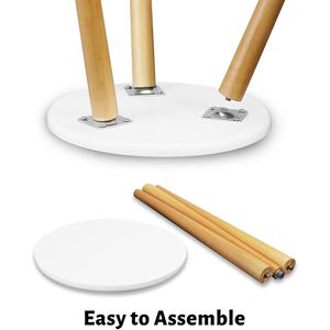 Table console moderne du milieu du siècle, support à plantes en bois pour plantes d'intérieur, porte-pot de fleurs haut, petite table d'appoint ronde - Product Image 3