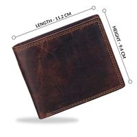 Dompet Kulit Batu Vintage Pendek Pria Terbaru, Perlindungan RFID, Ringan, Tahan Lama, Tempat Kartu Bergaya