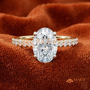 Anillo de Compromiso Ovalado de Oro 14K con Moissanita, Anillo de Boda con Pavé, Joyería de Promesa Nupcial, Regalo para Mujer, Ofertas Premium de Lujo en EE. UU. - Product Image 1