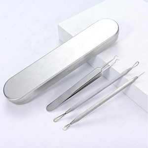 Professional Stainless Steel Acne Extractor Set 3 Pcs Double Ended Blackhead Remover Lancet Needles with Storage Case - Product Image 6