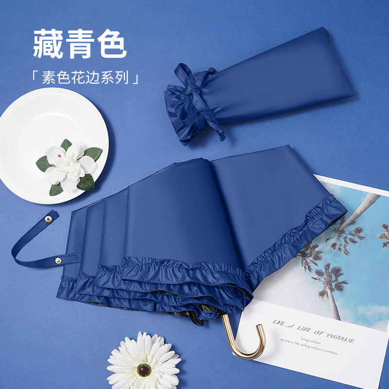 Parapluie crochet dentelle bleu marine