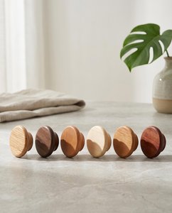 Premium Handmade Drawer Pull Natural Oak Cupboard <b>Knob</b> Elegant Minimal <b>Furniture</b> <b>Handle</b> Wooden Contemporary Pull <b>Knob</b> - Product Image 4