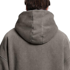 Sudaderas con capucha y cremallera para hombre, de gran tamaño, con hombros caídos, bordado desgastado, lavado ácido, al por mayor, totalmente personalizables - Product Image 5
