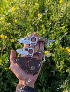 มีดทำมือเหล็ก D2 สแตนเลส ทรงดรอปพอยต์ พร้อมปลอกมีด ตีขึ้นรูปด้วยมือ สำหรับพกพา ตั้งแคมป์ ล่าสัตว์ คมกริบ ใบมีดคงที่ d2 - Product Image 4