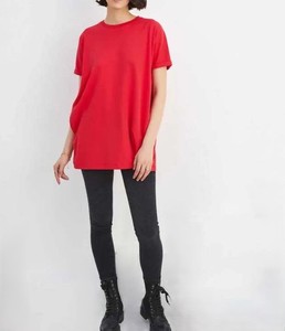 เสื้อยืดคอกลมแขนสั้นทรงโอเวอร์ไซส์สำหรับผู้หญิง สีพื้น ทรงหลวม ผ้าฝ้ายเจอร์ซีย์ 100% ระบายอากาศได้ดี สไตล์ลำลอง สำหรับฤดูใบไม้ผลิและฤดูร้อน - Product Image 4