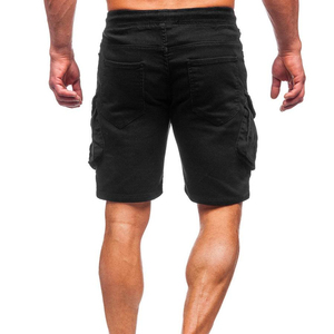 Shorts cargo mi-longs pour hommes, taille élastique, grande taille, décontractés, en satin tricoté respirant, polyester/coton, pour le travail en extérieur, motif uni - Product Image 4